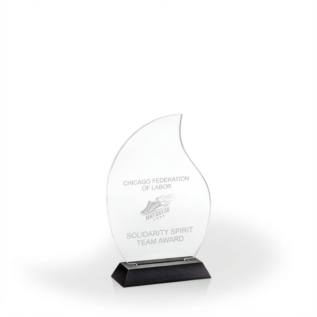 Flame Award with Black Wood Base