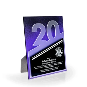 20 Year Flow Acrylic Award Plaque