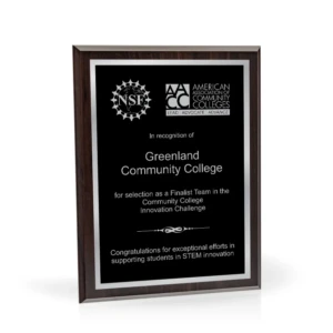 Bordeaux 9x12 Wood Plaque with Black and Silver Plate