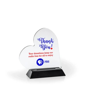 Heart Award with Black Wood Base - UV Printed