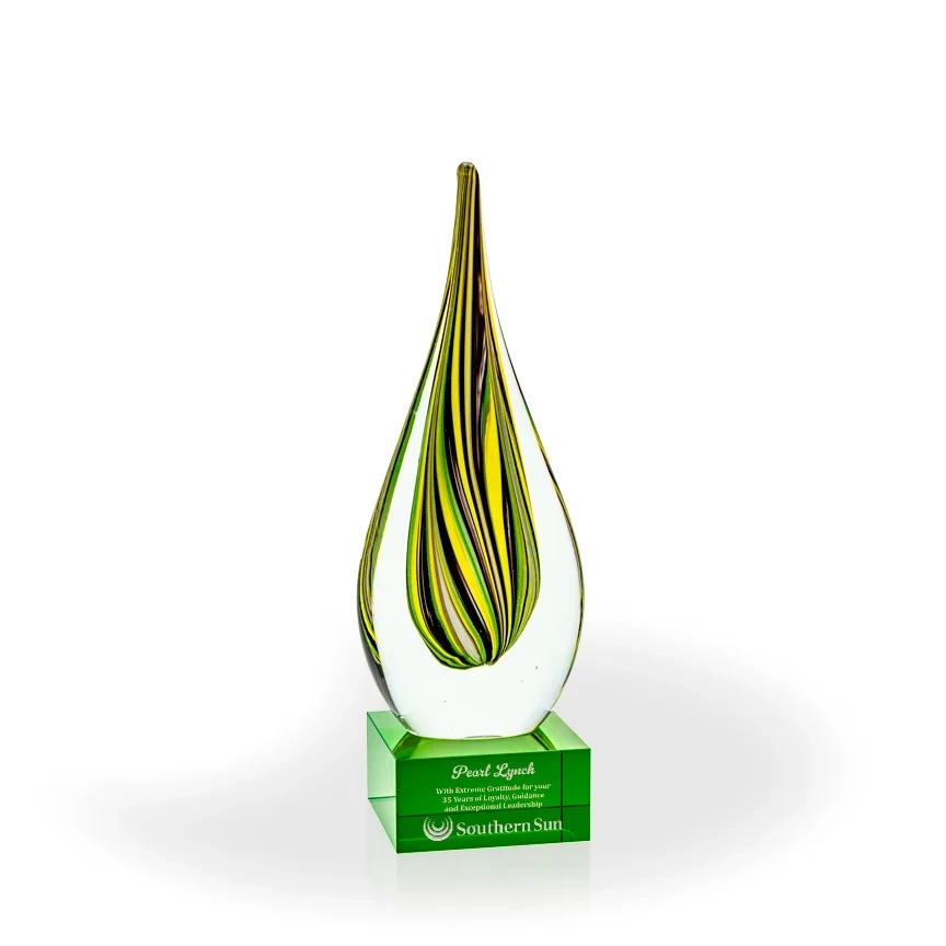 linden-flame-art-glass-award-green-base